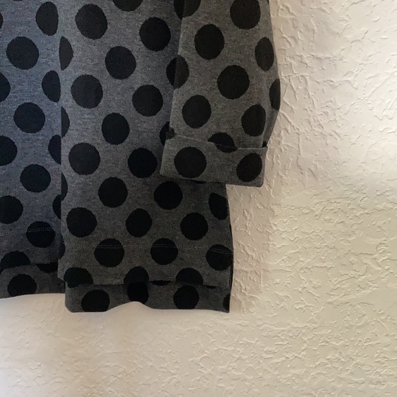 Coldwater Creek L 14 Gray Black Polka Dot Sweater Pullover Sweater Top - Picture 3 of 7
